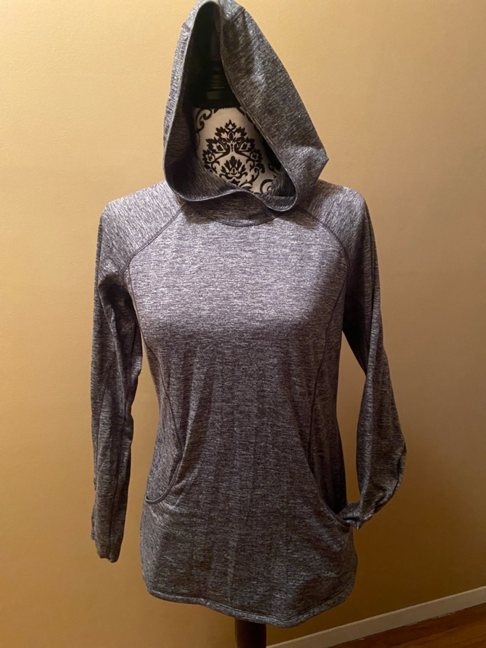 🩷RBX Gray Hooded Long Sleeve Pullover Thumb Holes Size M/M